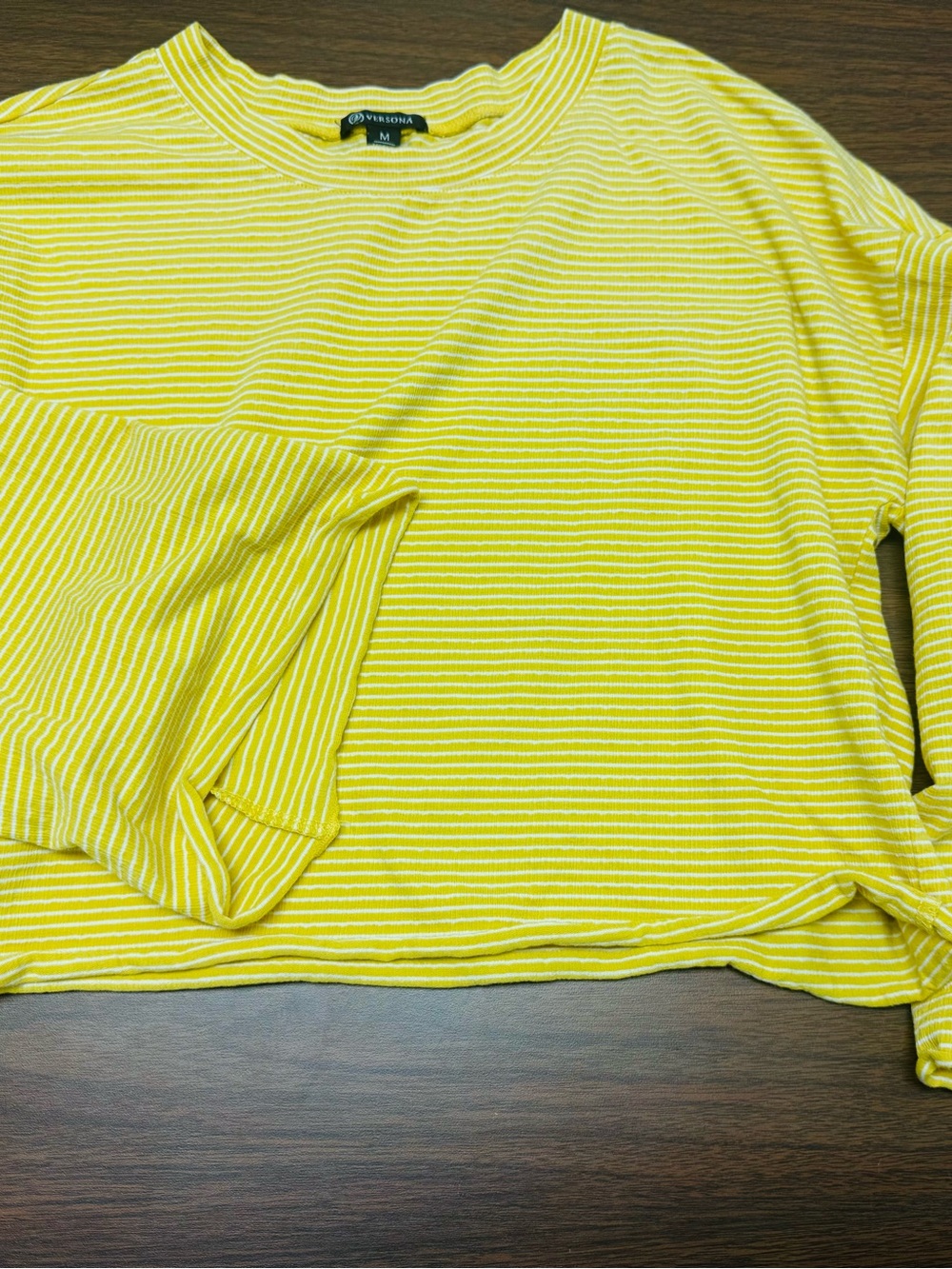 Versona Yellow & White Striped Top